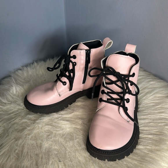 Leather Combat Zipper Lace Up Boots - Picture 4 of 8